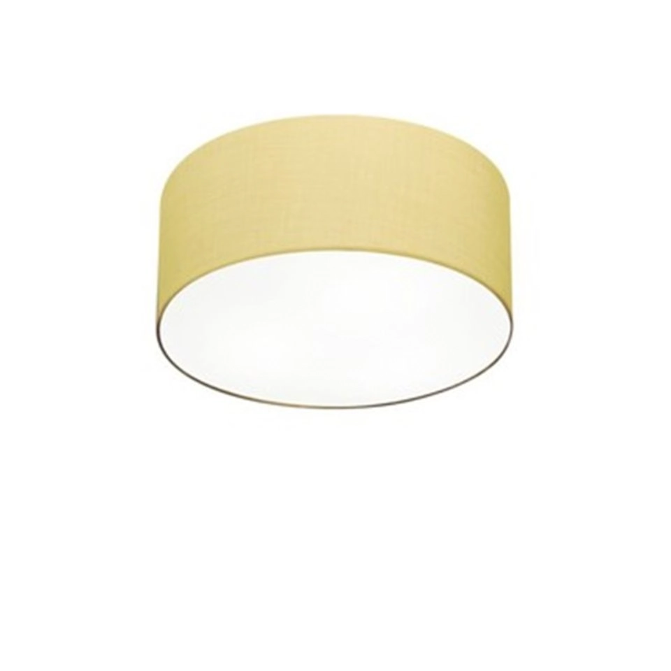 Plafon Cilíndrico Vivare Md-3010 Cúpula Em Tecido 30x12cm - Bivolt - Algodão-crú - 127/220v