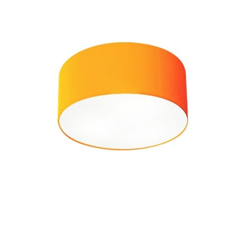 Plafon Cilíndrico Vivare Md-3010 Cúpula Em Tecido 30x12cm - Bivolt - Laranja - 127/220v