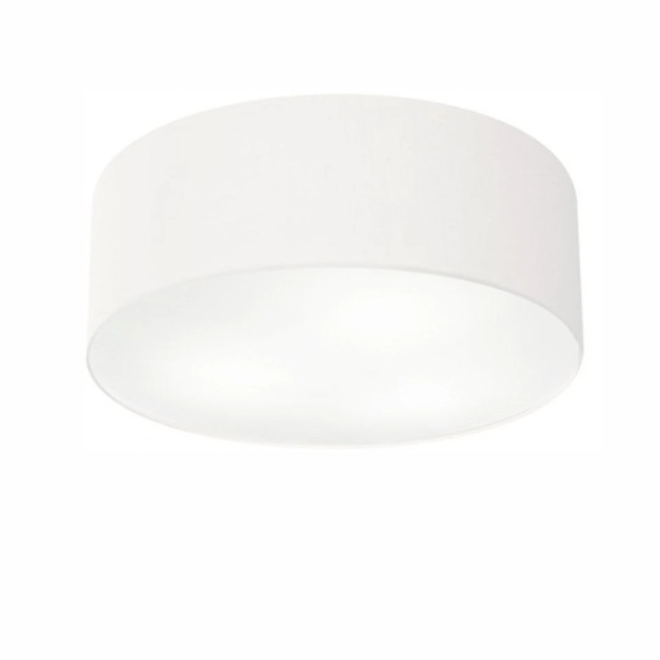 Plafon Cilíndrico Vivare Md-3014 Cúpula Em Tecido 50x15cm - Bivolt - Branco - 127/220v