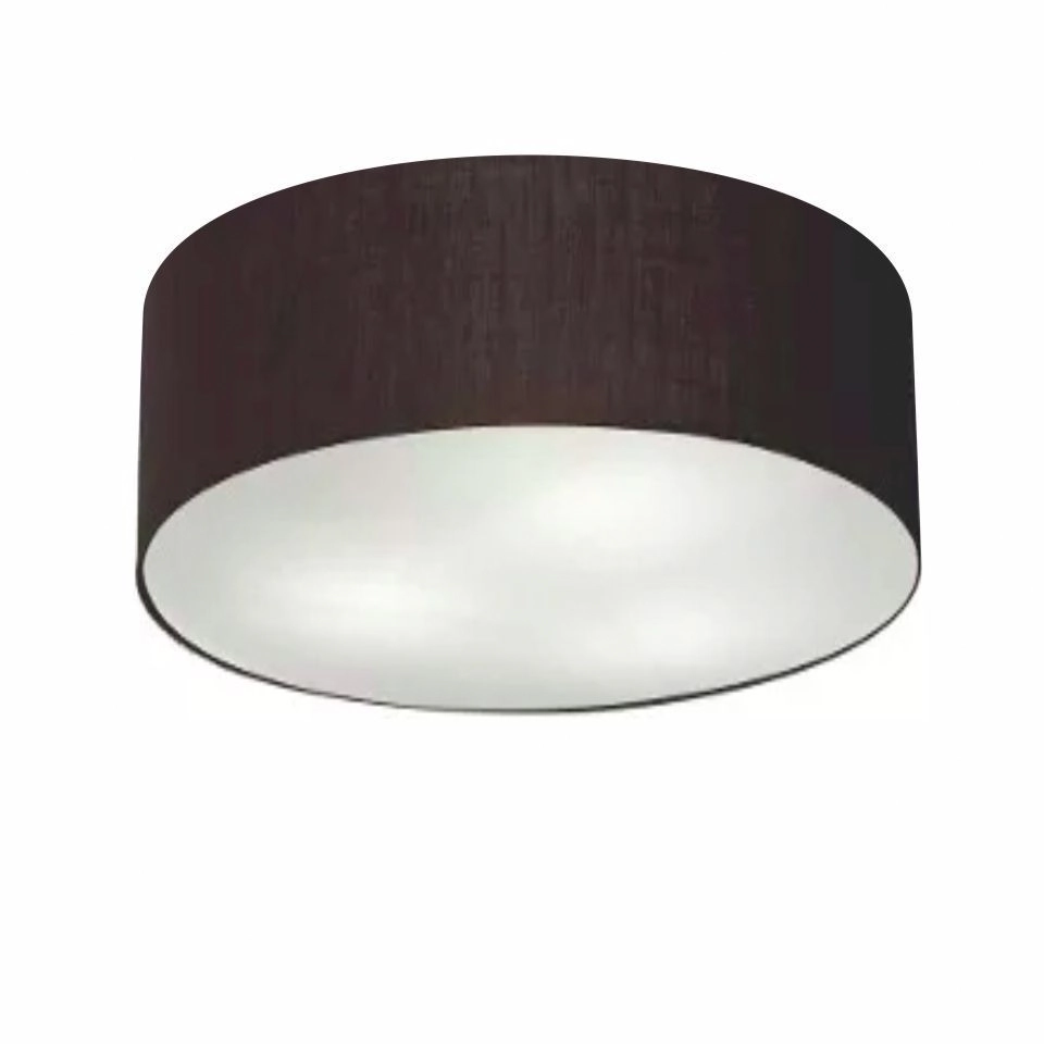 Plafon Cilíndrico Vivare Md-3014 Cúpula Em Tecido 50x15cm - Bivolt - Preto - 127/220v