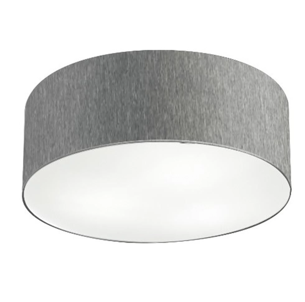 Plafon Cilíndrico Vivare Md-3019 Cúpula Em Tecido 80x15cm - Bivolt - Rustico-cinza - 127/220v