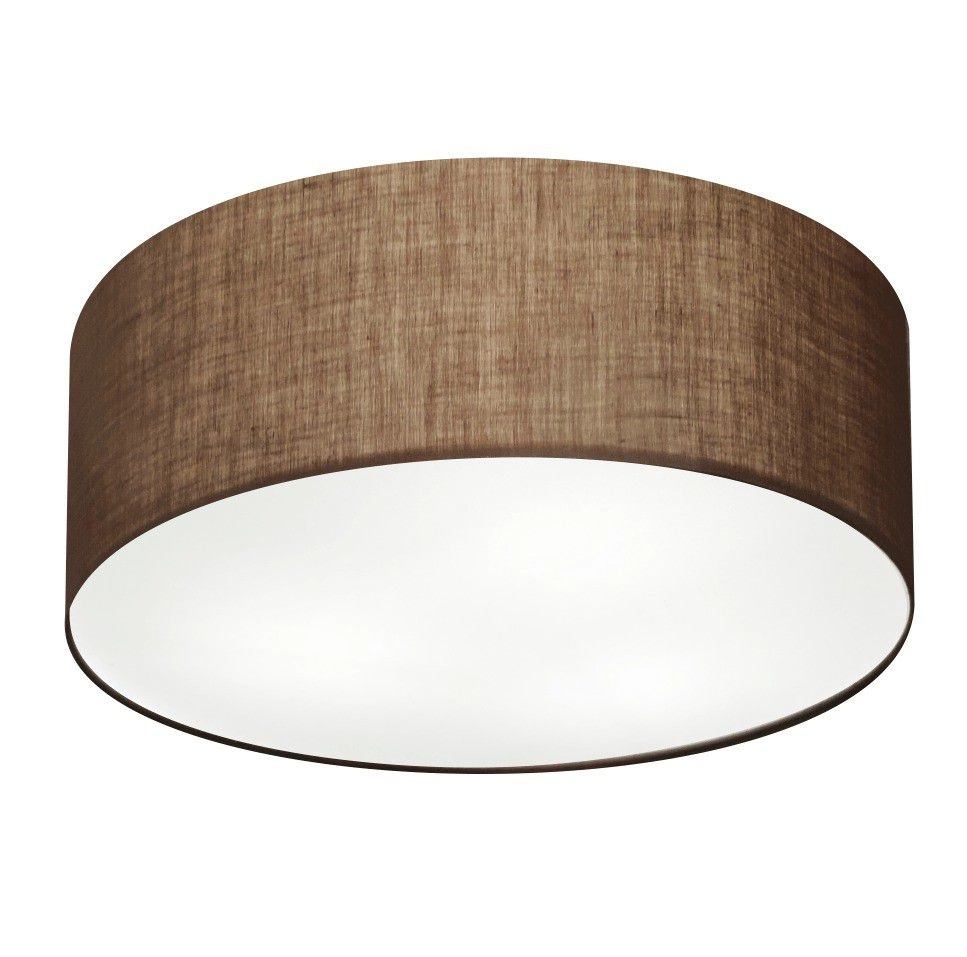 Plafon Cilíndrico Vivare Md-3019 Cúpula Em Tecido 80x15cm - Bivolt - Café - 127/220v