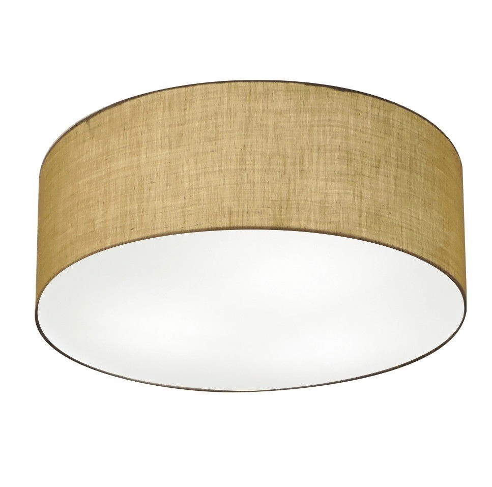 Plafon Cilíndrico Vivare Md-3019 Cúpula Em Tecido 80x15cm - Bivolt - Palha - 127/220v