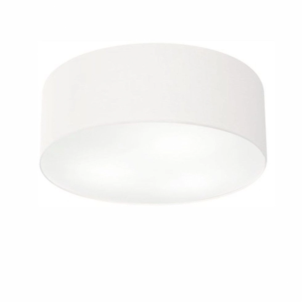 Plafon Cilíndrico Vivare Md-3047 Cúpula Em Tecido 45x15cm - Bivolt - Branco - 127/220v