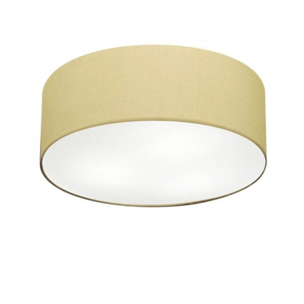 Plafon Cilíndrico Vivare Md-3047 Cúpula Em Tecido 45x15cm - Bivolt - Algodão-crú - 127/220v