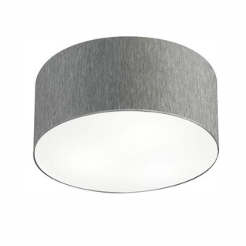 Plafon Cilíndrico Vivare Md-3048 Cúpula Em Tecido 50x21cm - Bivolt - Rustico-cinza - 127/220v