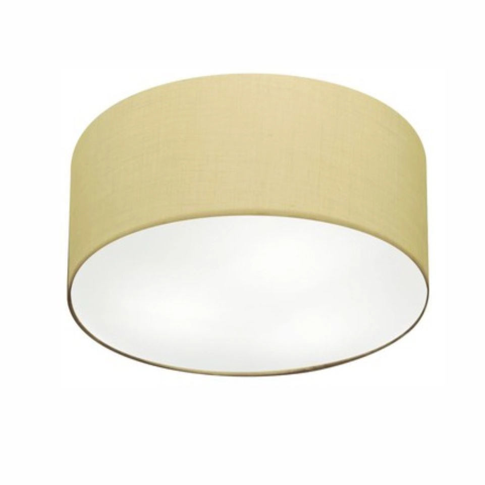 Plafon Cilíndrico Vivare Md-3048 Cúpula Em Tecido 50x21cm - Bivolt - Algodão-crú - 127/220v