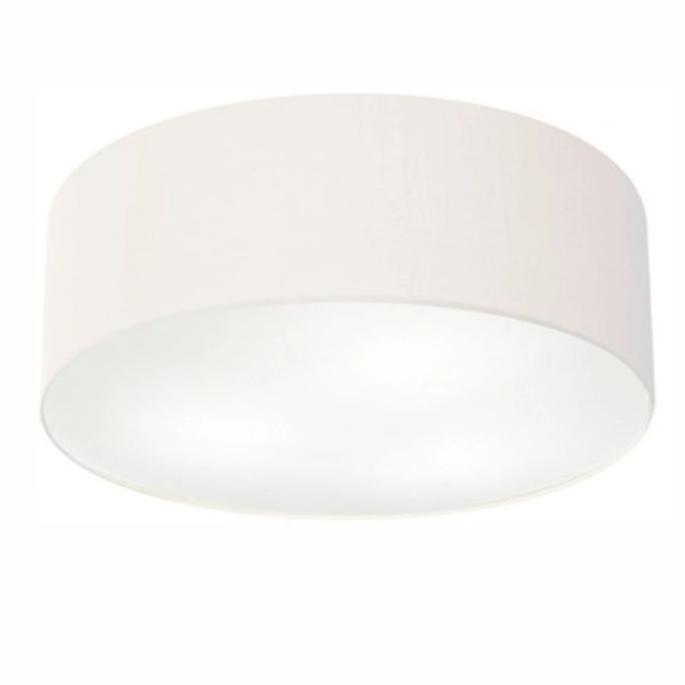 Plafon Cilíndrico Vivare Md-3049 Cúpula Em Tecido 70x15cm - Bivolt - Branco - 127/220v