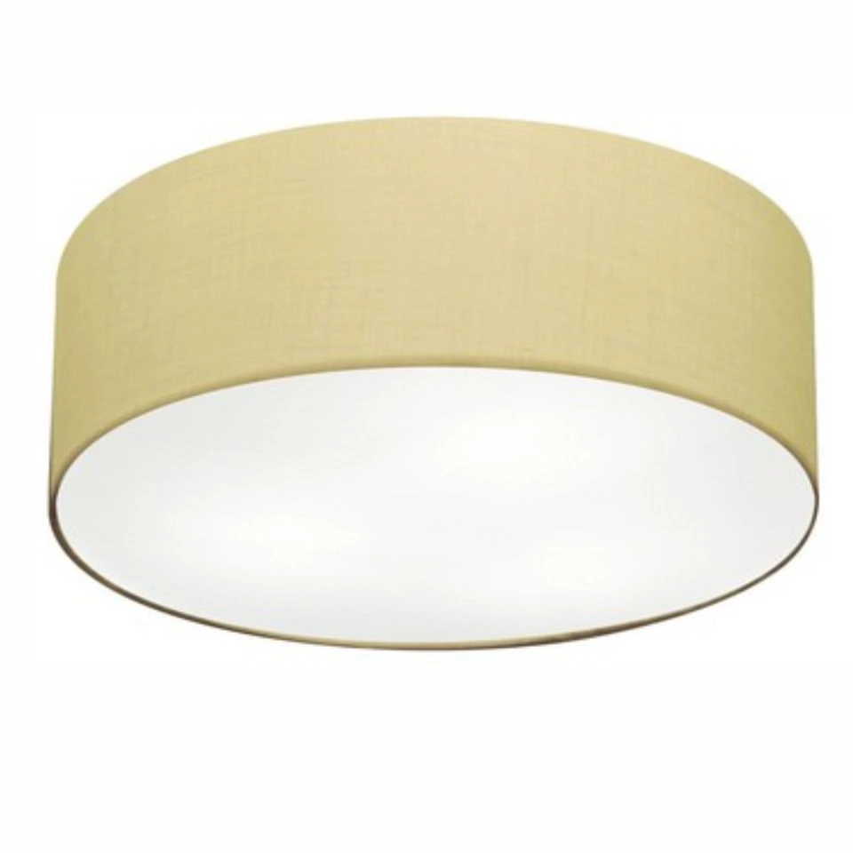 Plafon Cilíndrico Vivare Md-3049 Cúpula Em Tecido 70x15cm - Bivolt - Algodão-crú - 127/220v