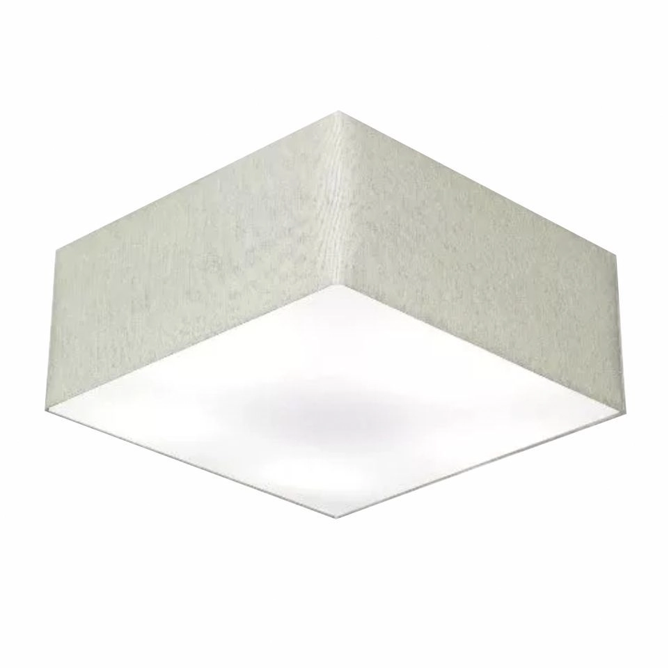 Plafon Quadrado Vivare Md-3053 Cúpula Em Tecido 21/60x60cm - Bivolt - Rustico-cinza - 127/220v
