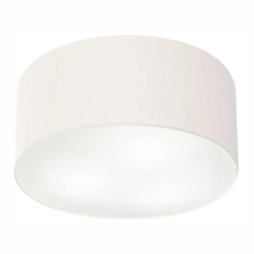 Plafon Cilíndrico Vivare Md-3058 Cúpula Em Tecido 55x25cm - Bivolt - Branco - 127/220v