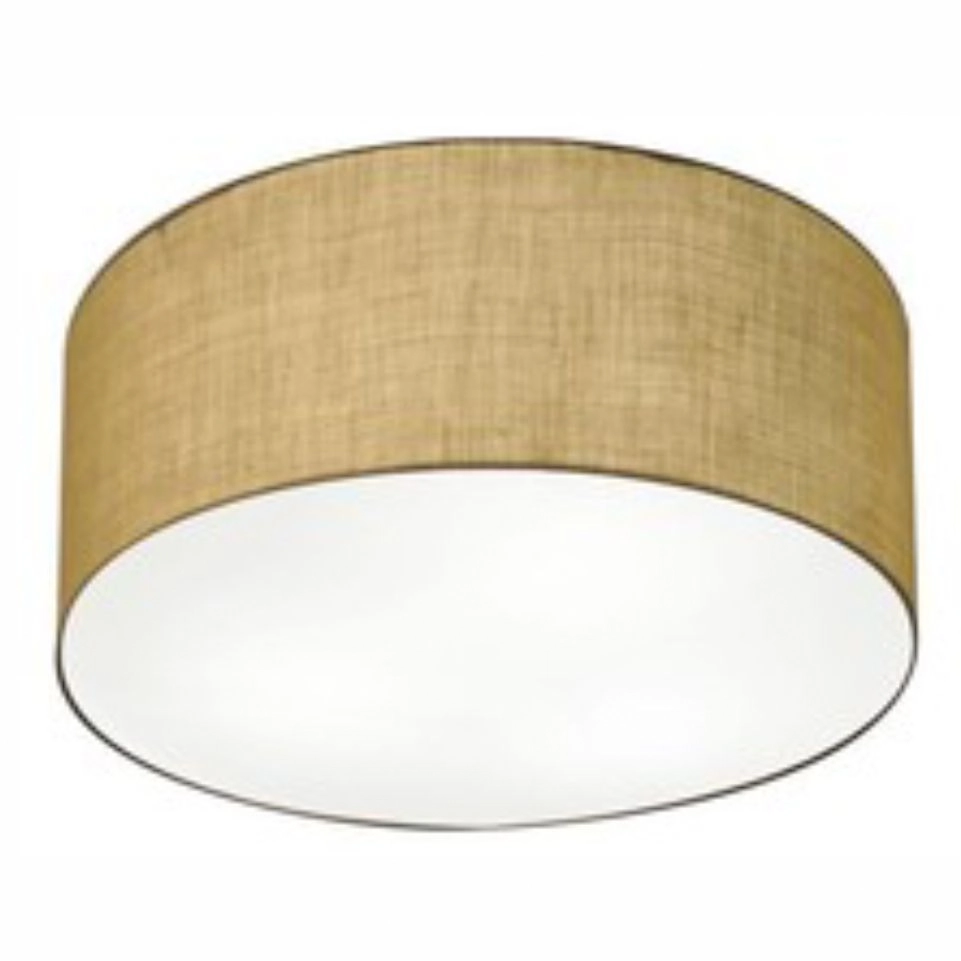 Plafon Cilíndrico Vivare Md-3058 Cúpula Em Tecido 55x25cm - Bivolt - Palha - 127/220v