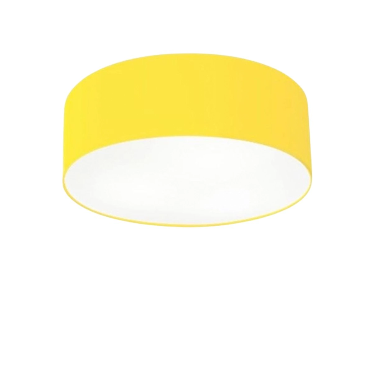 Plafon Cilíndrico Vivare Md-3005 Cúpula Em Tecido 40x12cm - Bivolt - Amarelo-único - 127/220v