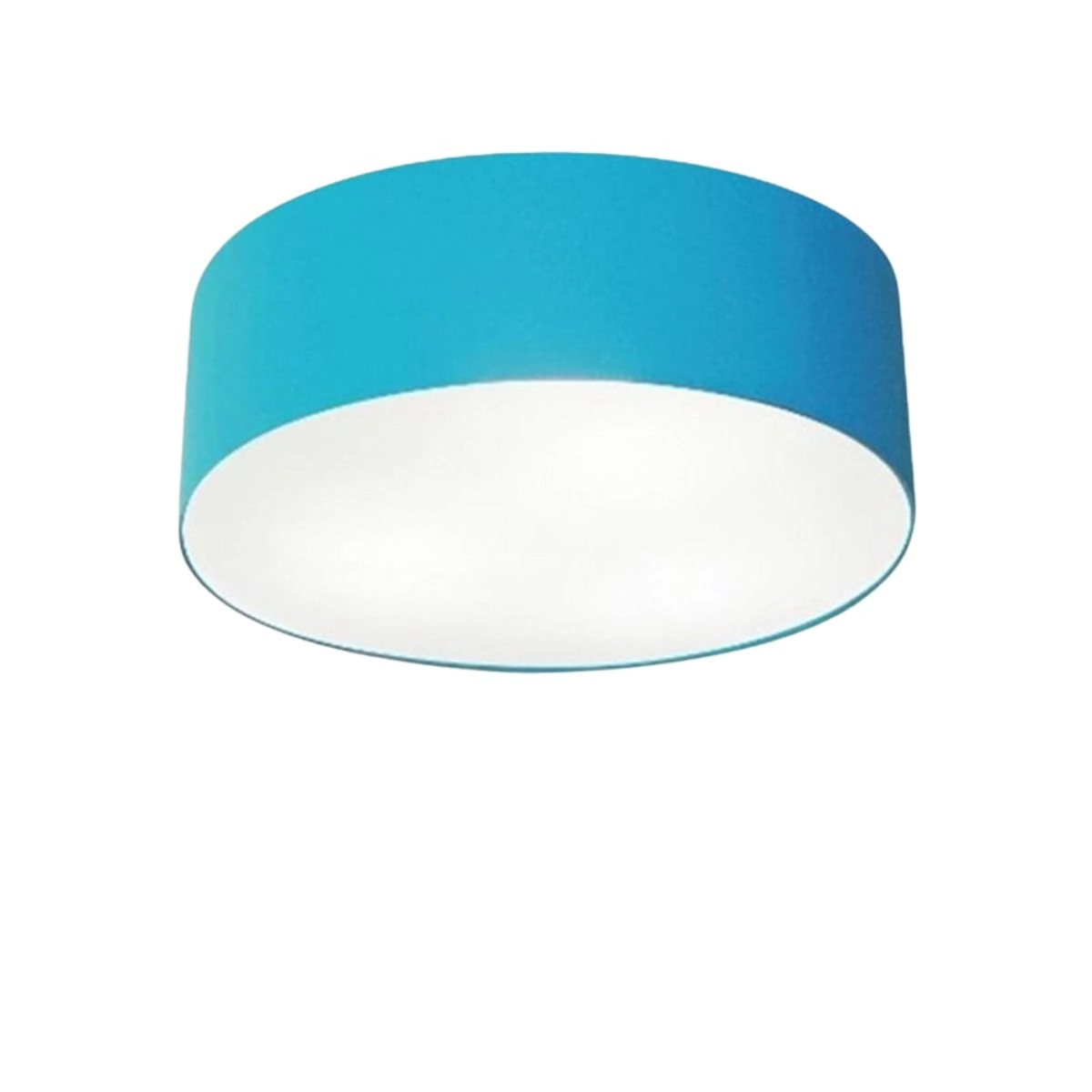 Plafon Cilíndrico Vivare Md-3005 Cúpula Em Tecido 40x12cm - Bivolt - Azul-turquesa - 127/220v