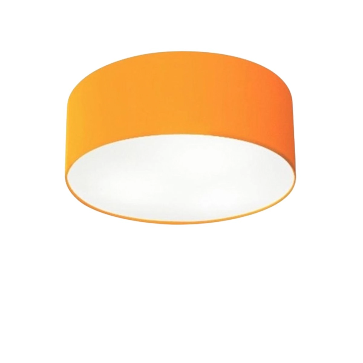 Plafon Cilíndrico Vivare Md-3005 Cúpula Em Tecido 40x12cm - Bivolt - Laranja - 127/220v