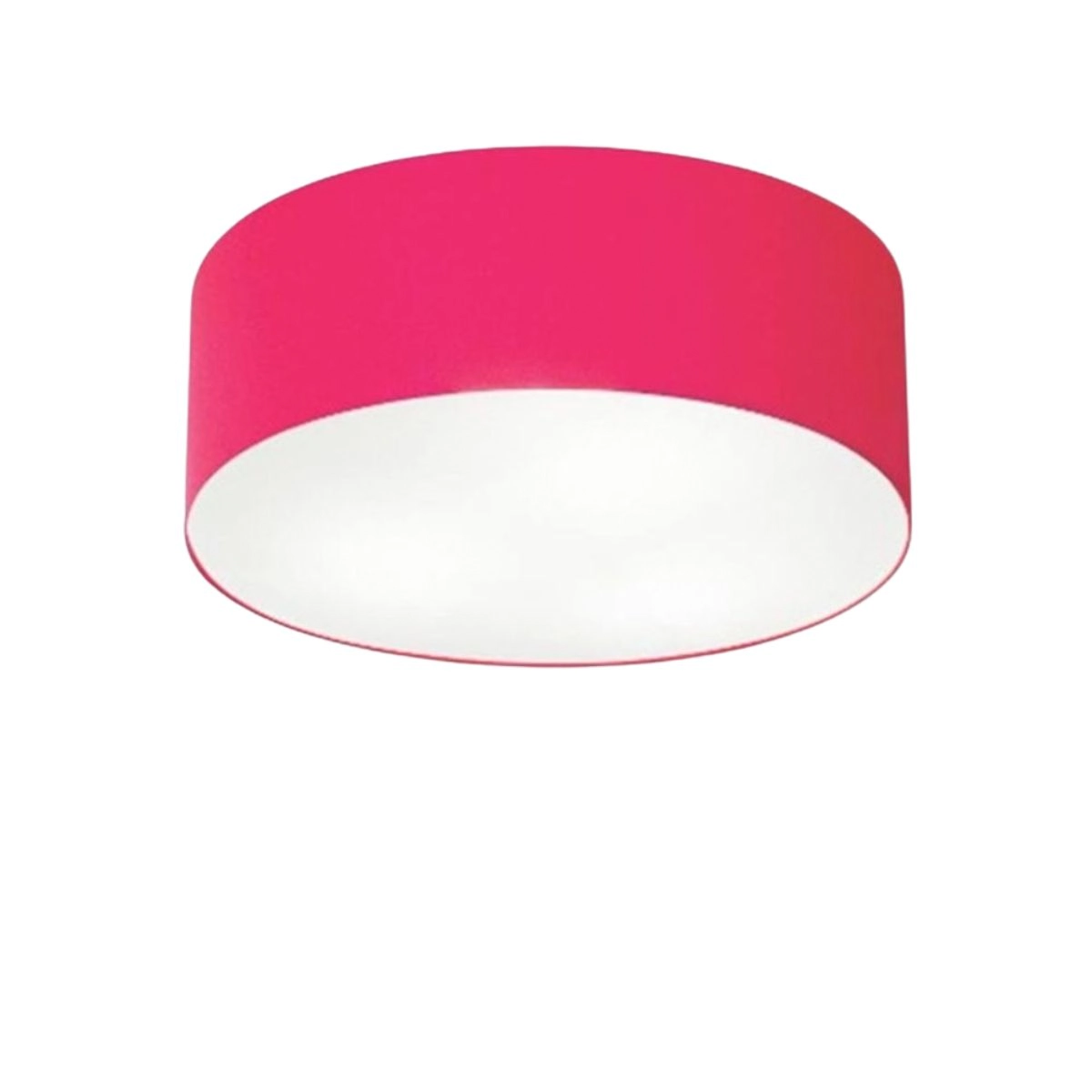 Plafon Cilíndrico Vivare Md-3005 Cúpula Em Tecido 40x12cm - Bivolt - Rosa-pink - 127/220v