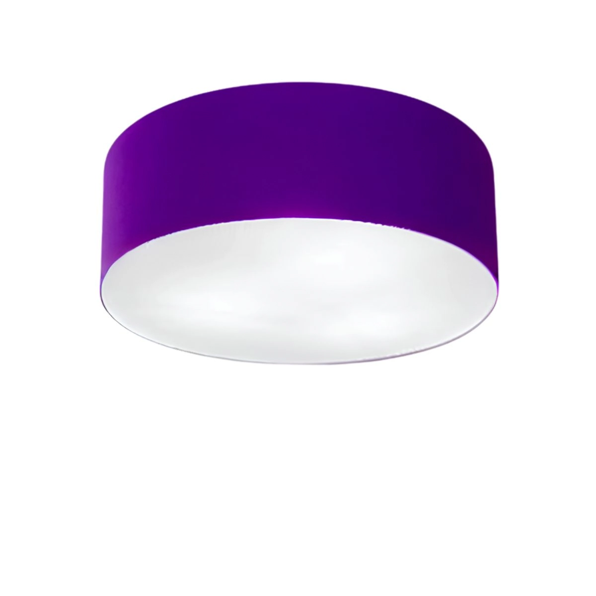 Plafon Cilíndrico Vivare Md-3005 Cúpula Em Tecido 40x12cm - Bivolt - Roxo - 127/220v