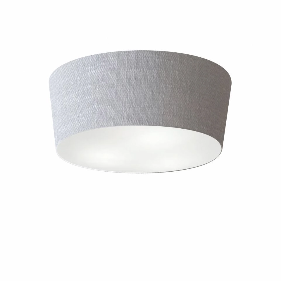 Plafon Cone Vivare Md-3003 Cúpula Em Tecido 12/40x35cm - Bivolt - Rustico-cinza - 127/220v