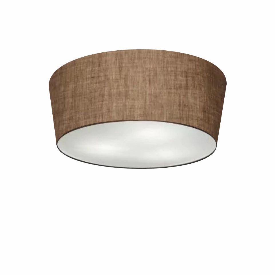 Plafon Cone Vivare Md-3003 Cúpula Em Tecido 12/40x35cm - Bivolt - Café - 127/220v