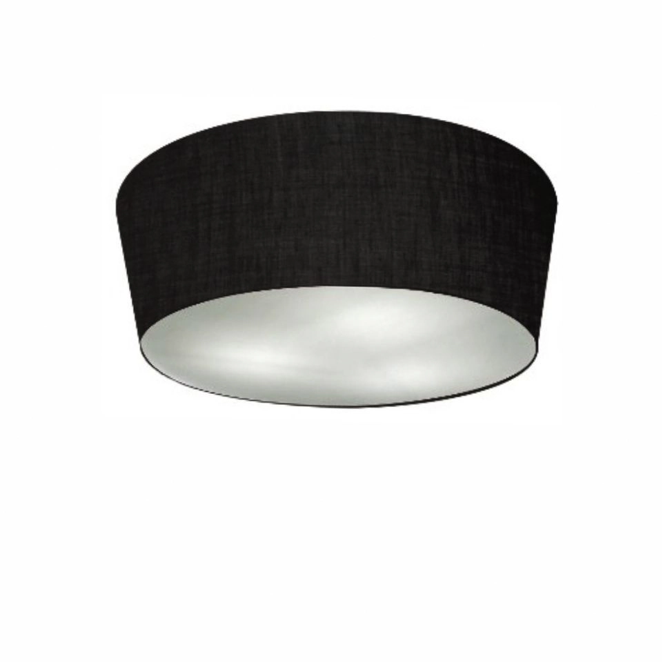 Plafon Cone Vivare Md-3003 Cúpula Em Tecido 12/40x35cm - Bivolt - Preto - 127/220v