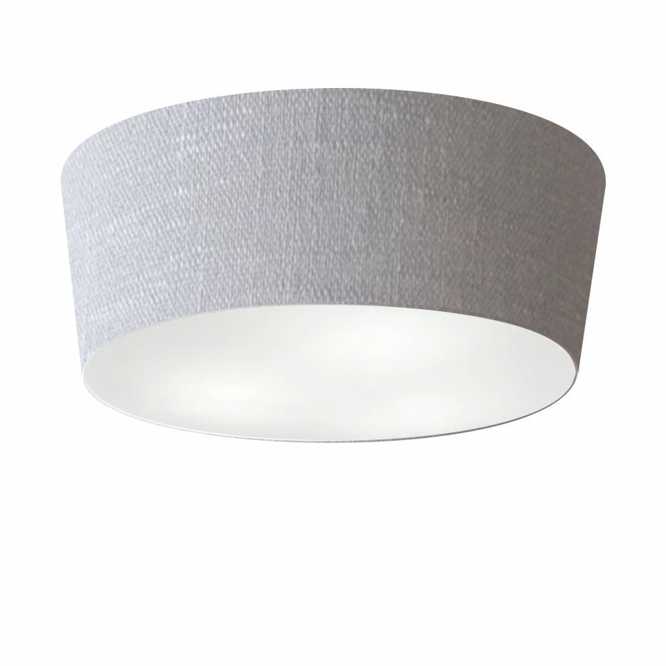 Plafon Cone Vivare Md-3004 Cúpula Em Tecido 15/50x40cm - Bivolt - Rustico-cinza - 127/220v