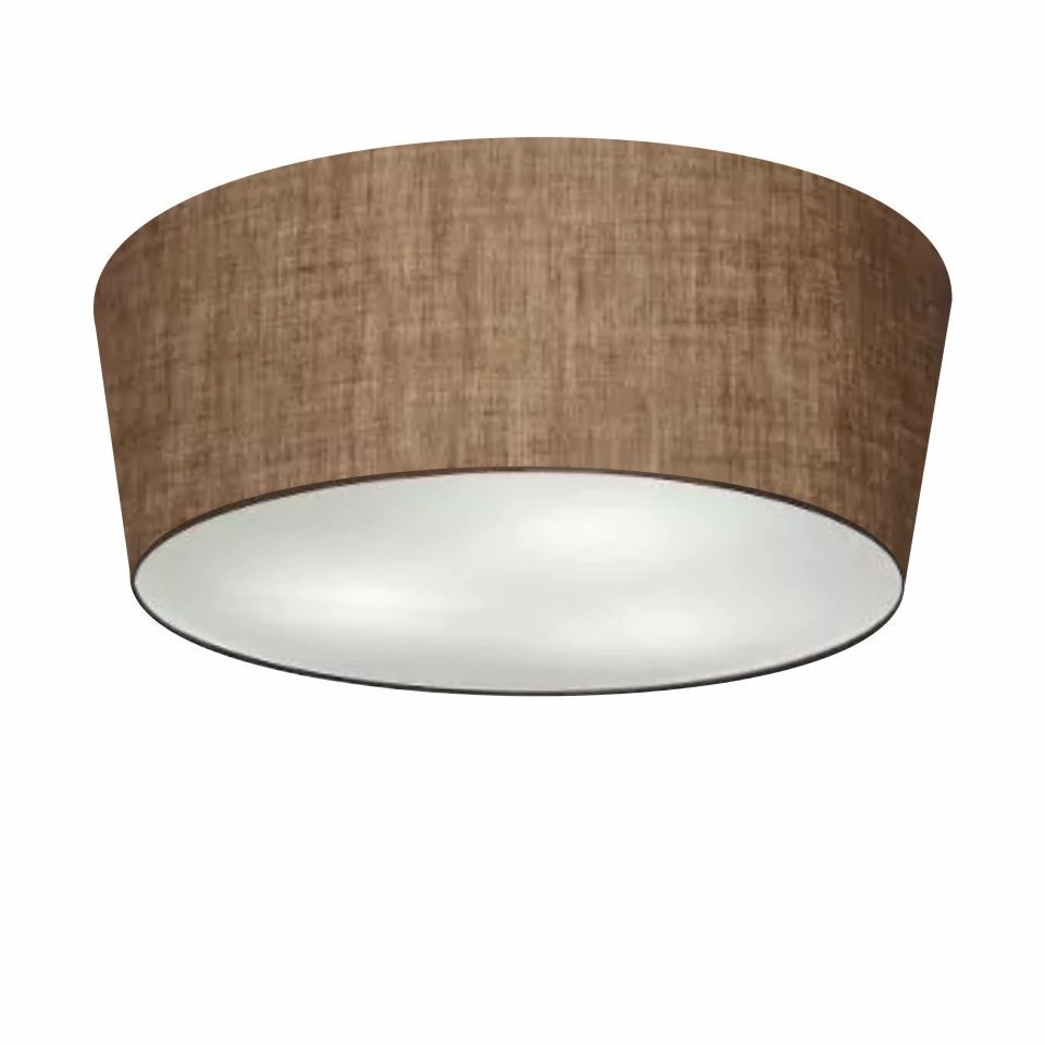 Plafon Cone Vivare Md-3004 Cúpula Em Tecido 15/50x40cm - Bivolt - Café - 127/220v