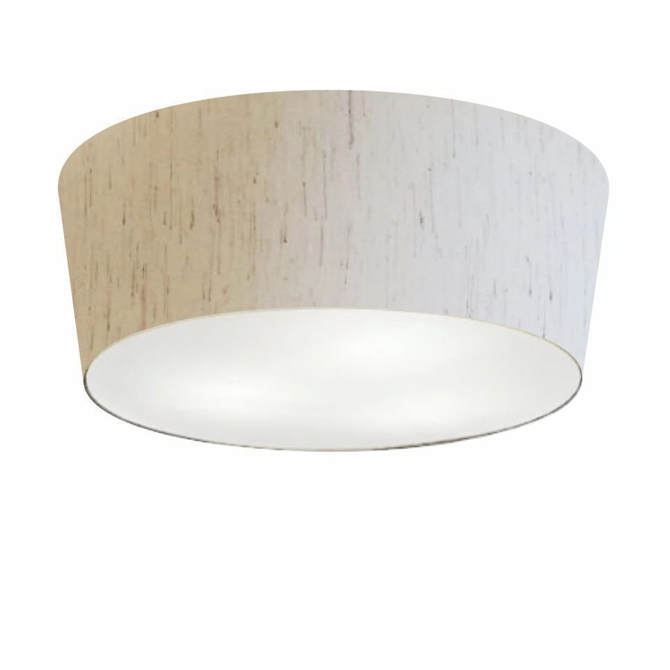 Plafon Cone Vivare Md-3004 Cúpula Em Tecido 15/50x40cm - Bivolt - Linho Bege - 127/220v