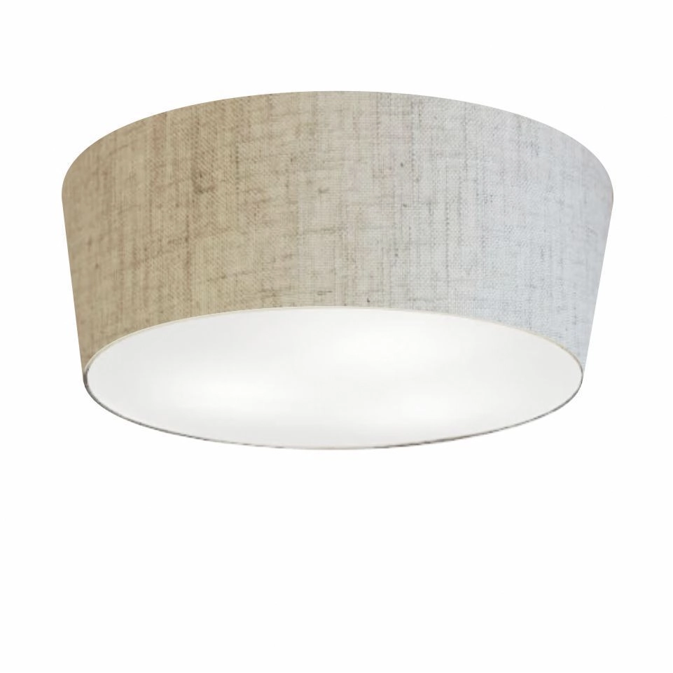 Plafon Cone Vivare Md-3004 Cúpula Em Tecido 15/50x40cm - Bivolt - Rustico-bege - 127/220v