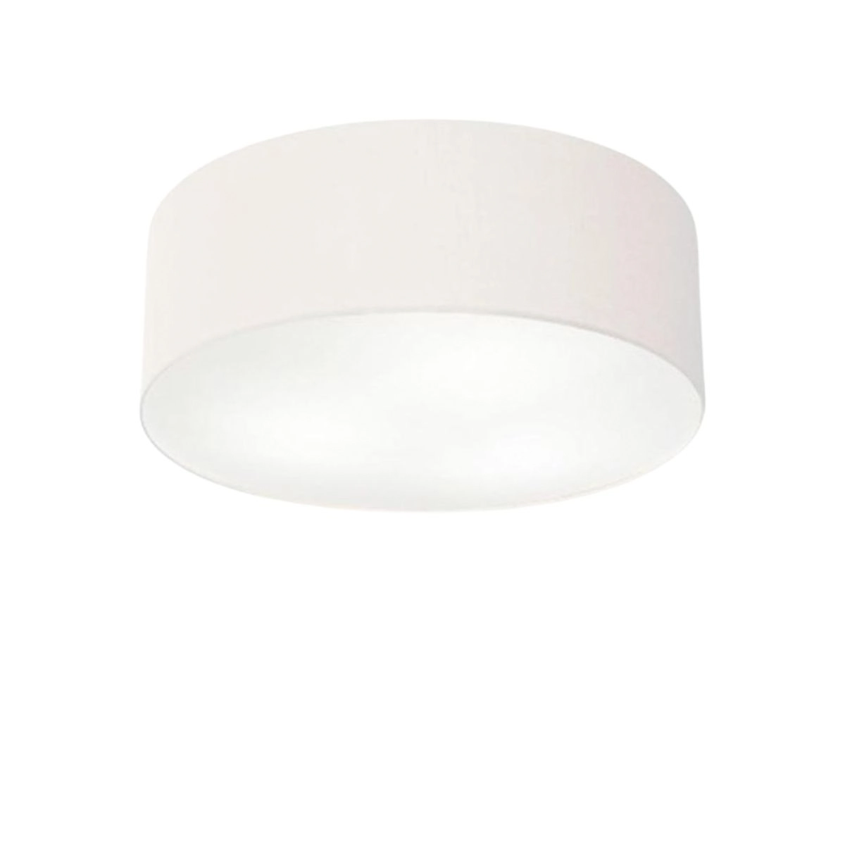 Plafon Cilíndrico Vivare Md-3005 Cúpula Em Tecido 40x12cm - Bivolt - Branca - 127/220v