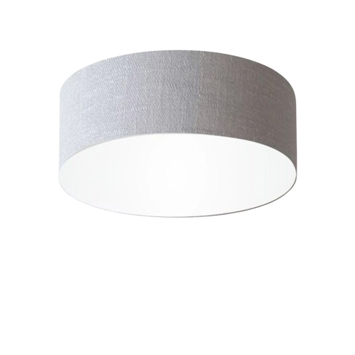 Plafon Cilíndrico Vivare Md-3005 Cúpula Em Tecido 40x12cm - Bivolt - Rustico-cinza - 127/220v