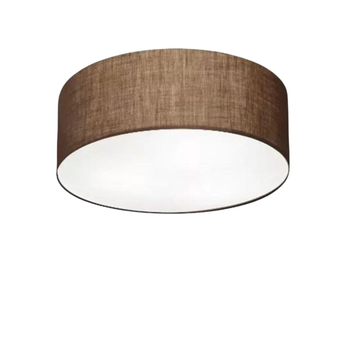 Plafon Cilíndrico Vivare Md-3005 Cúpula Em Tecido 40x12cm - Bivolt - Café - 127/220v