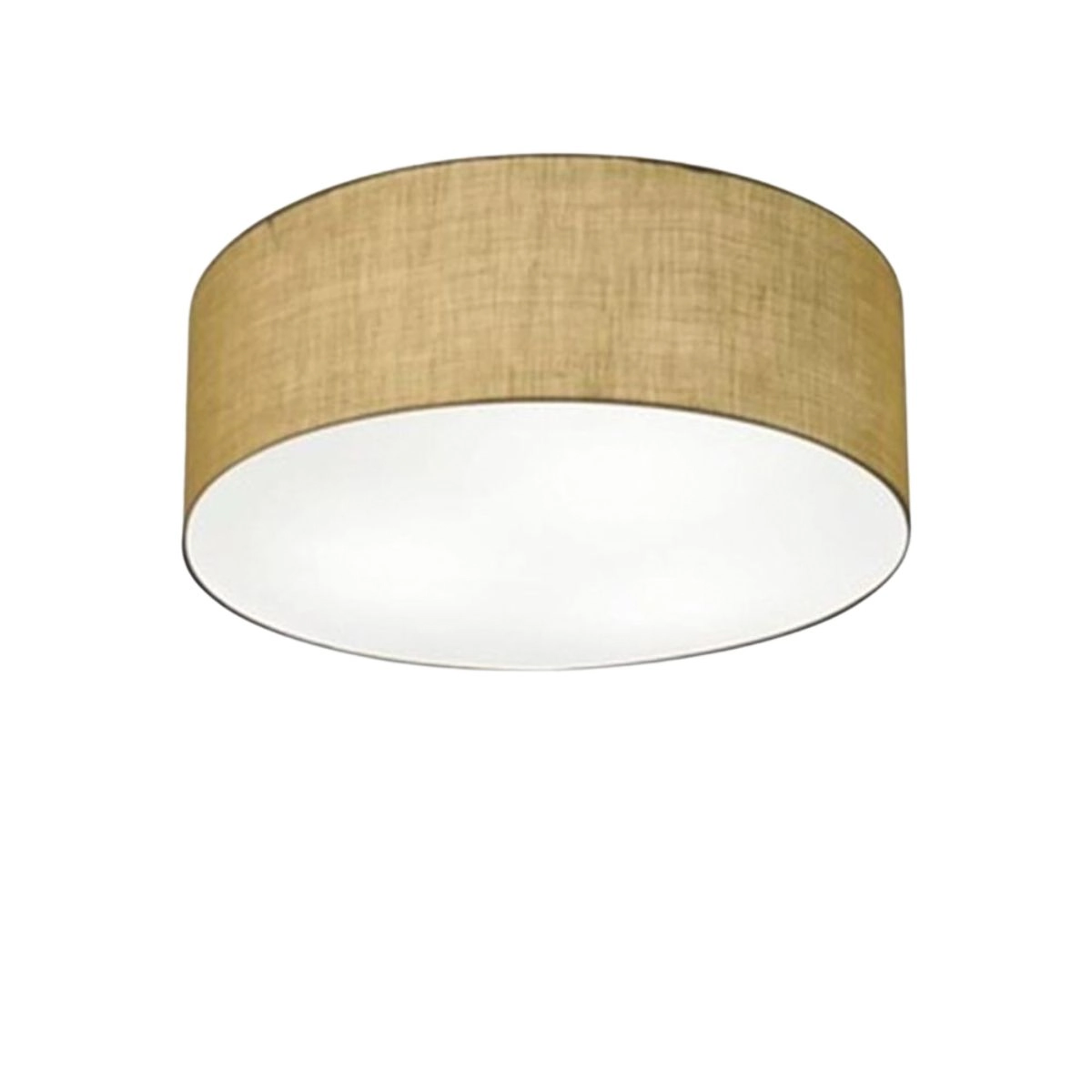 Plafon Cilíndrico Vivare Md-3005 Cúpula Em Tecido 40x12cm - Bivolt - Palha - 127/220v