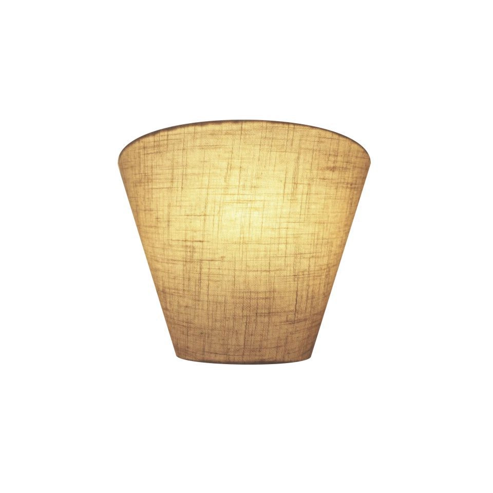 Arandela Retro Cone Vivare Md-2001 Cúpula Em Tecido 25/26x13cm - Bivolt - Rustico-bege - 127/220v