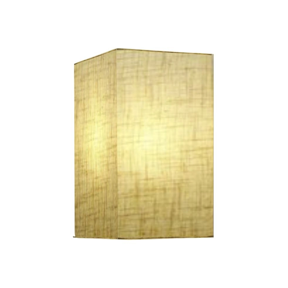 Arandela Retangular Retro Vivare Md-2002 Cúpula Em Tecido 25/16x10cm - Bivolt - Rustico-bege - 127/220v
