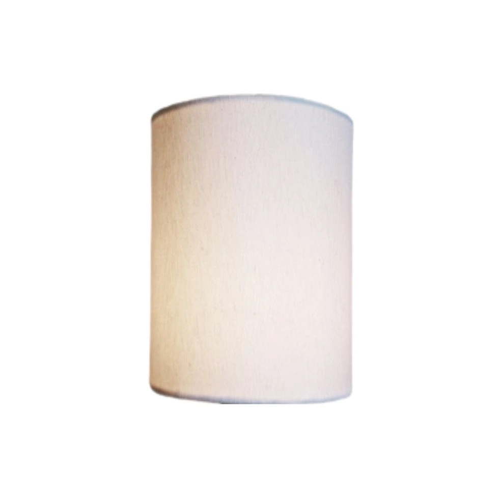 Arandela Meia Cana Retro Vivare Md-2003 Cúpula Em Tecido 25/18x10cm - Bivolt - Branco - 127/220v
