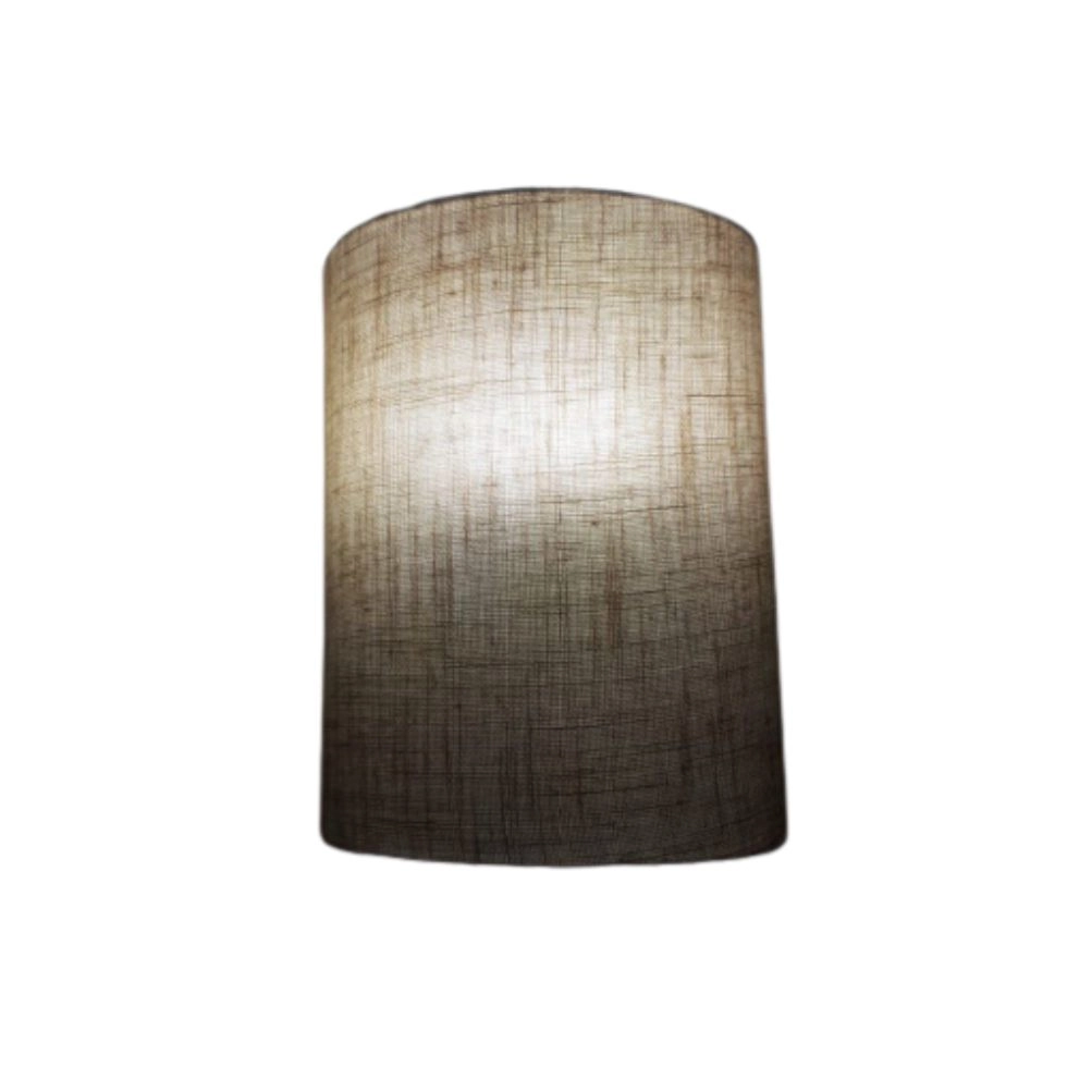 Arandela Meia Cana Retro Vivare Md-2003 Cúpula Em Tecido 25/18x10cm - Bivolt - Rustico-bege - 127/220v