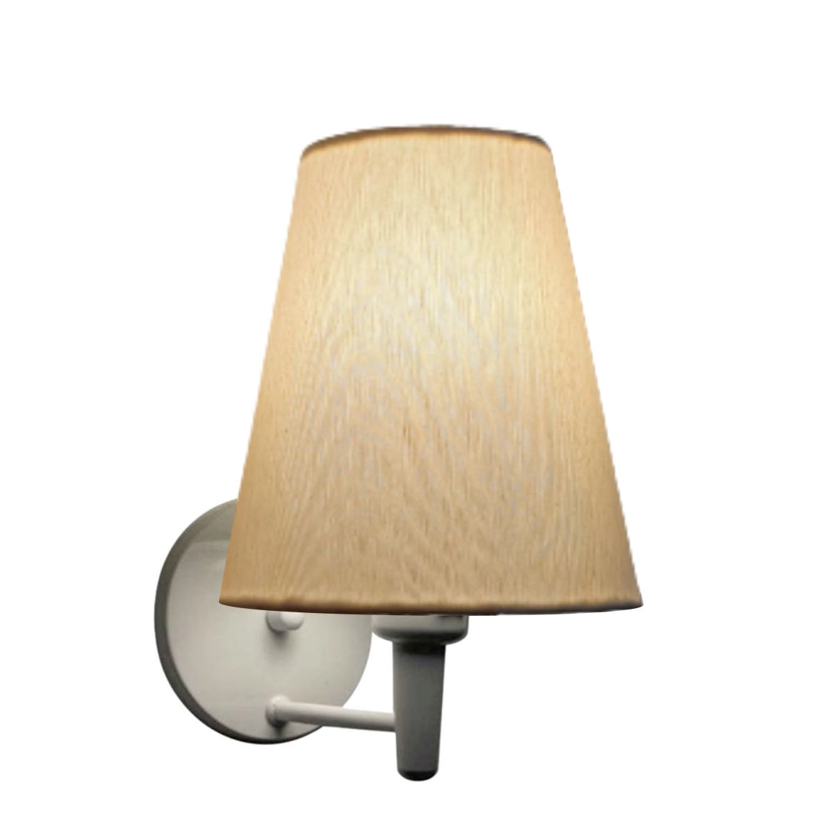 Arandela Cone Vivare Md-2007 Base Branco Cúpula Em Tecido - Bivolt - Branco-algodão-crú - 127/220v