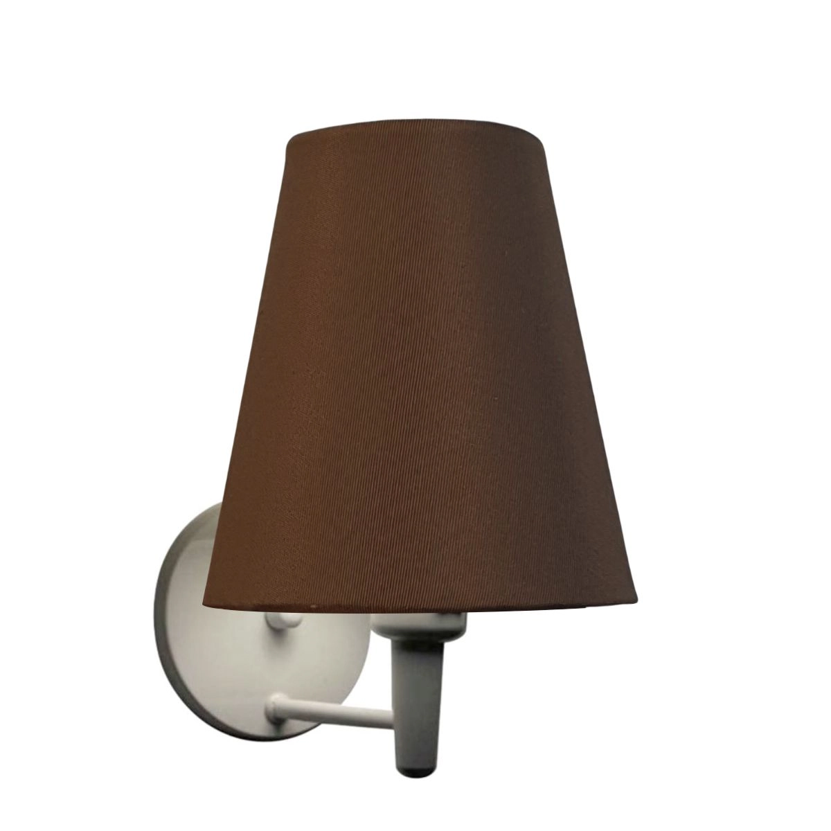 Arandela Cone Vivare Md-2007 Base Branco Cúpula Em Tecido - Bivolt - Branco-café - 127/220v
