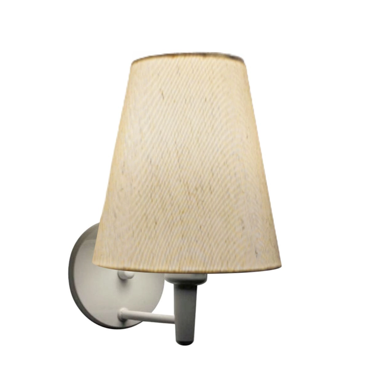 Arandela Cone Vivare Md-2007 Base Branco Cúpula Em Tecido - Bivolt - Branco-linho-bege - 127/220v