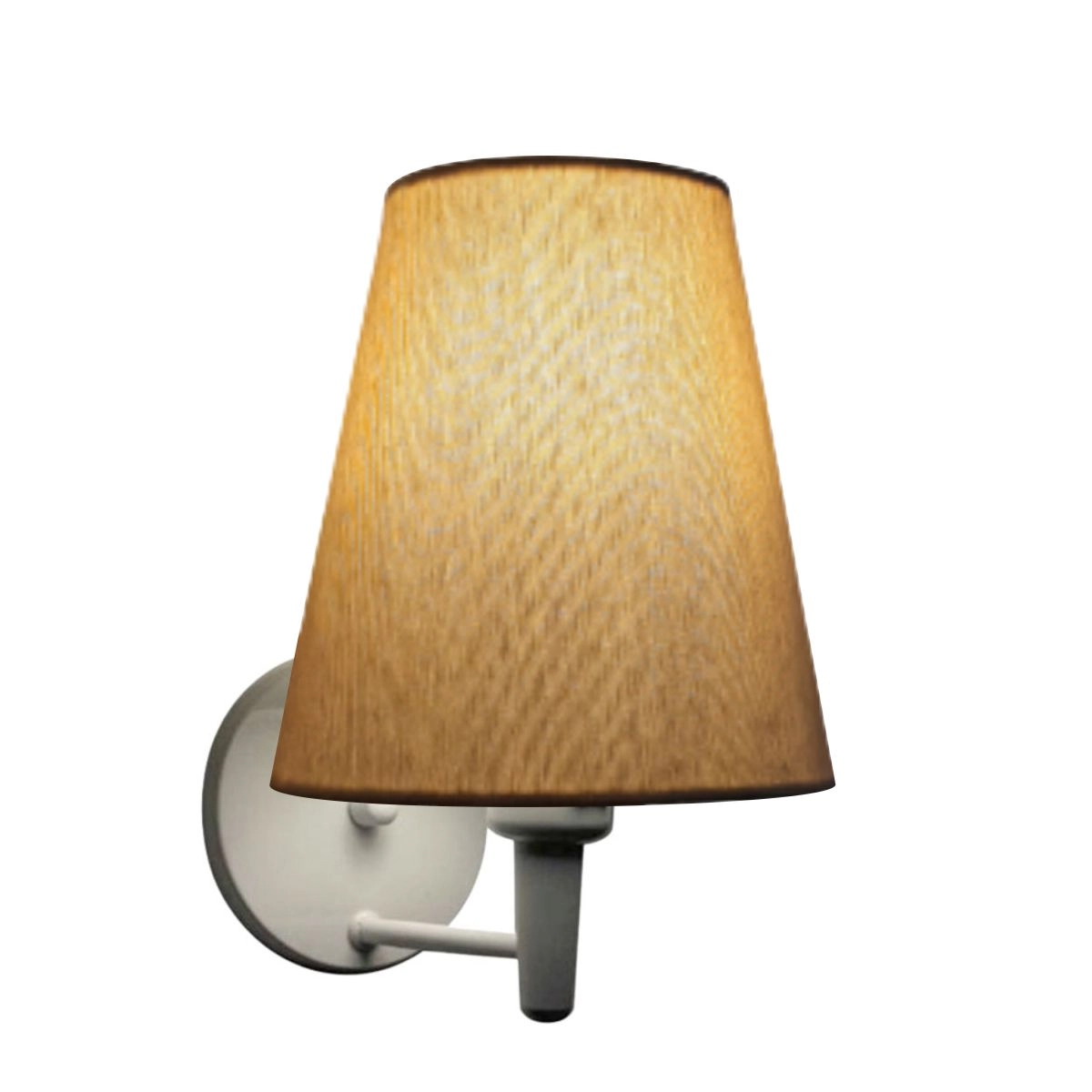 Arandela Cone Vivare Md-2007 Base Branco Cúpula Em Tecido - Bivolt - Branco-palha - 127/220v