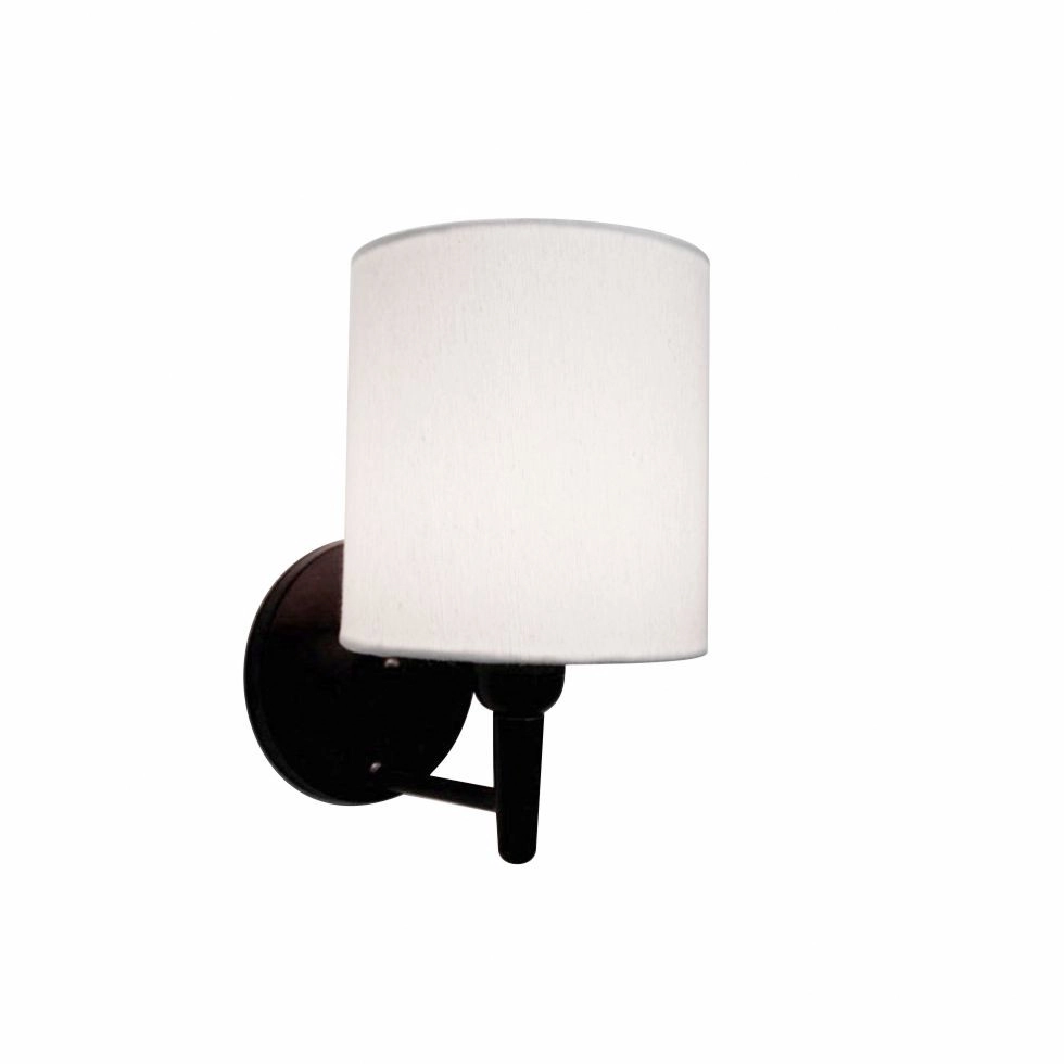 Arandela Cilíndrica Vivare Md-2009 Base Preto Cúpula Em Tecido - Bivolt - Preta-branco - 127/220v