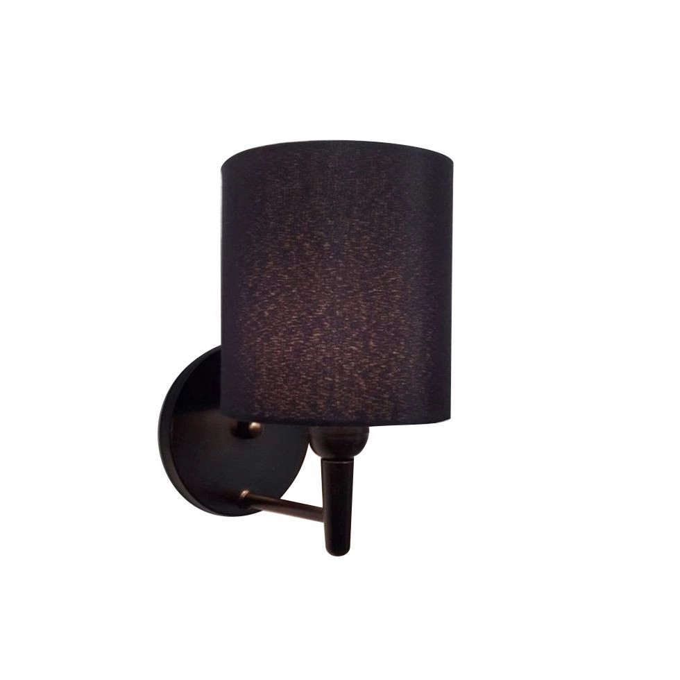 Arandela Cilíndrica Vivare Md-2009 Base Preto Cúpula Em Tecido - Bivolt - Preto-preto - 127/220v