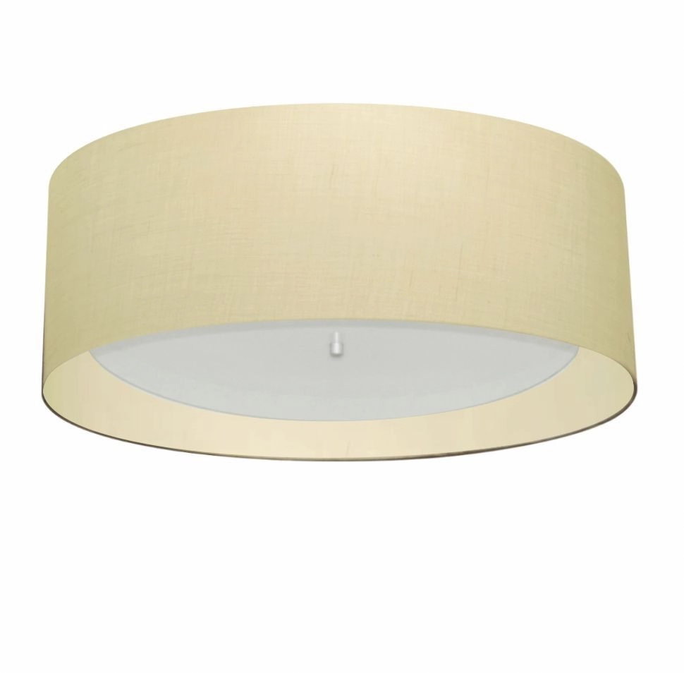 Plafon Cilíndrico Duplo Vivare Md-3008 Cúpula Forrada Em Tecido 60x25cm - Bivolt - Algodão-crú - 127/220v