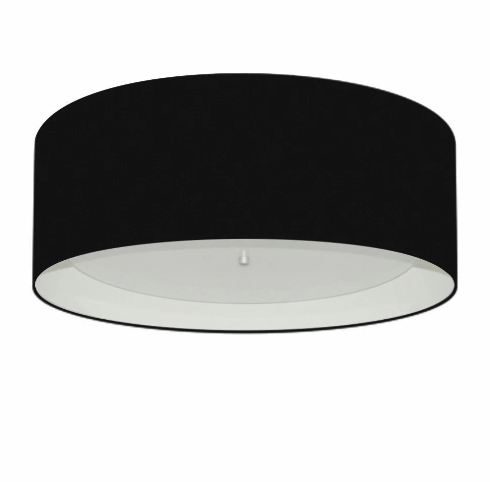Plafon Cilíndrico Duplo Vivare Md-3008 Cúpula Forrada Em Tecido 60x25cm - Bivolt - Preta-branco - 127/220v