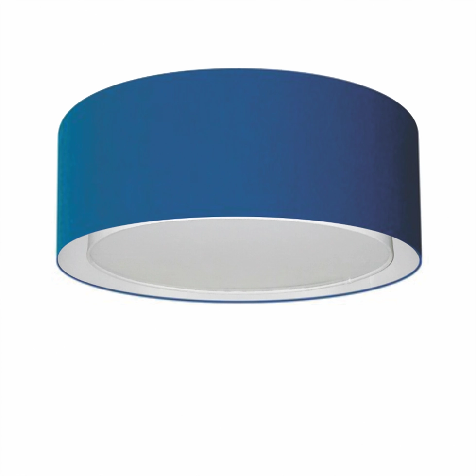 Plafon Cilíndrico Duplo Vivare Md-3036 Cúpula Em Tecido 50x25cm - Bivolt - Azul-marinho - 127/220v