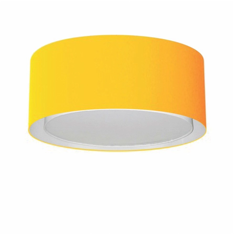 Plafon Cilíndrico Duplo Vivare Md-3036 Cúpula Em Tecido 50x25cm - Bivolt - Laranja - 127/220v