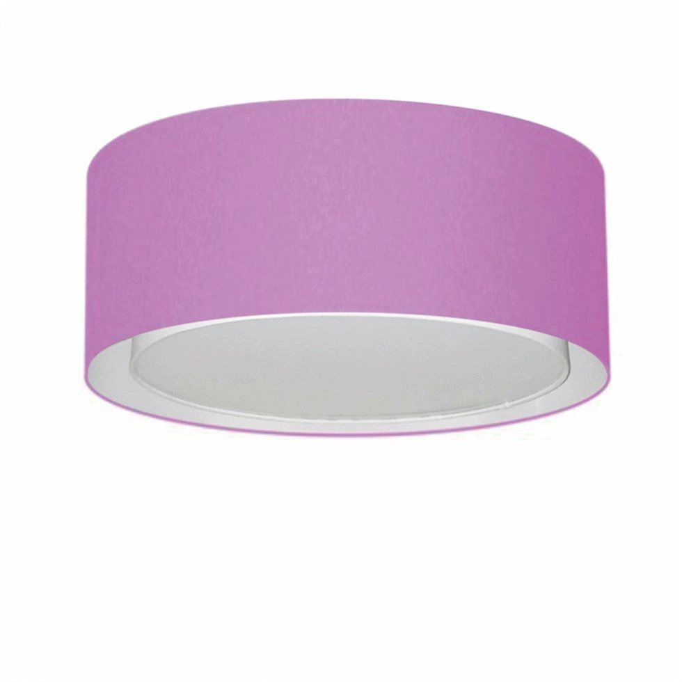 Plafon Cilíndrico Duplo Vivare Md-3036 Cúpula Em Tecido 50x25cm - Bivolt - Lilás - 127/220v