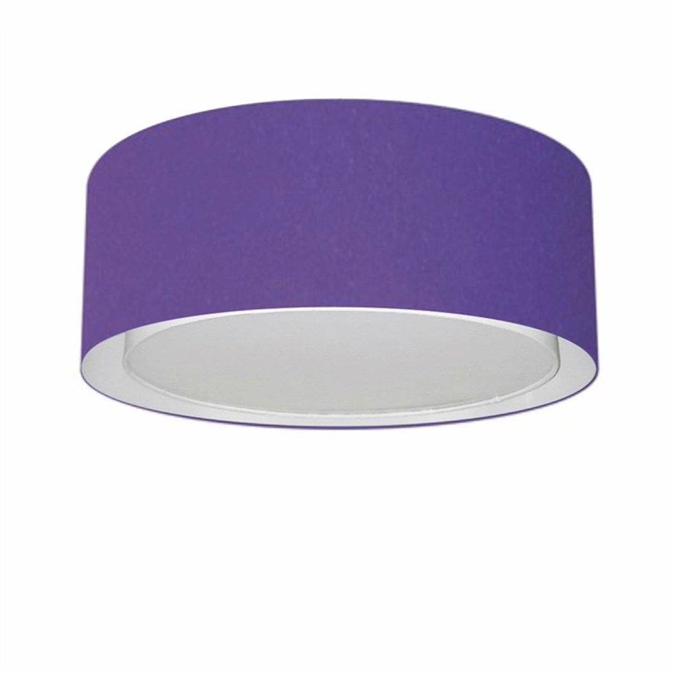 Plafon Cilíndrico Duplo Vivare Md-3036 Cúpula Em Tecido 50x25cm - Bivolt - Roxo - 127/220v