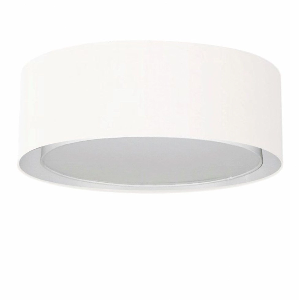 Plafon Cilíndrico Duplo Vivare Md-3037 Cúpula Em Tecido 60x25cm - Bivolt - Branco - 127/220v