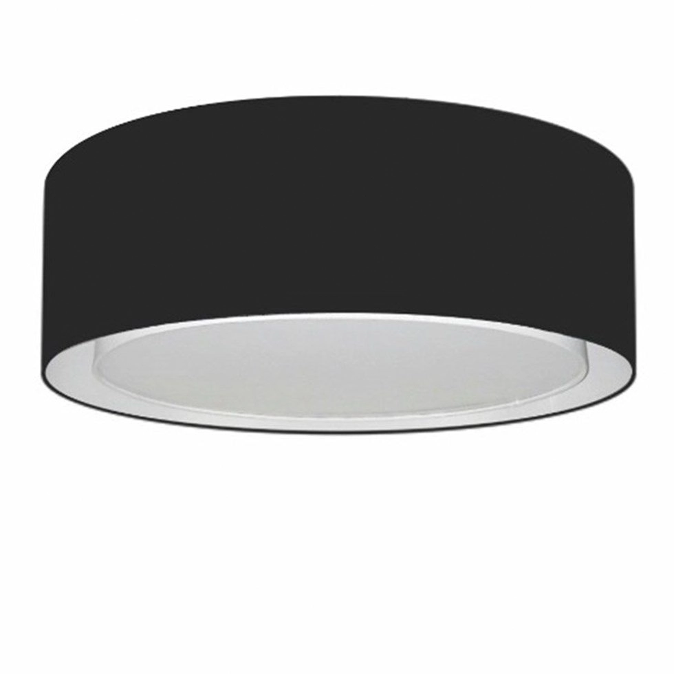 Plafon Cilíndrico Duplo Vivare Md-3037 Cúpula Em Tecido 60x25cm - Bivolt - Preto - 127/220v